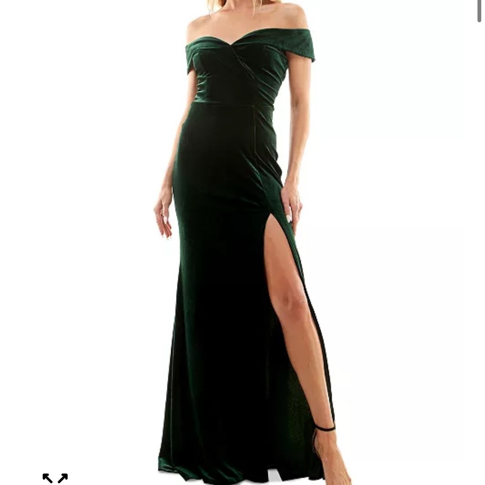 Velvet off the shoulder gown